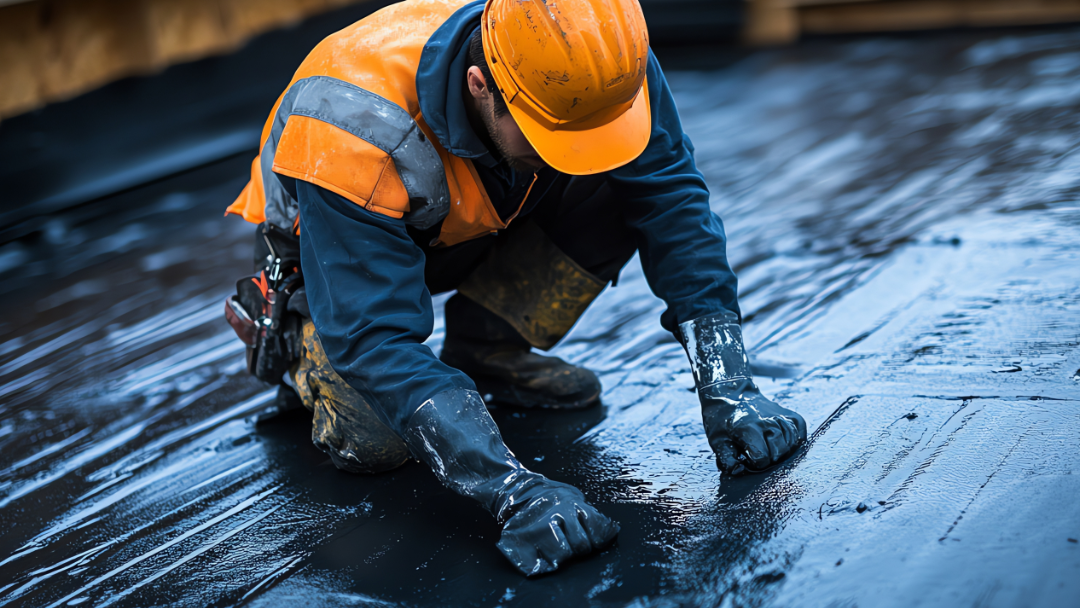 A construction worker working on foundation